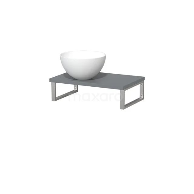 Modulo Pico Basin worktop with countertop wash basin | 41 cm Mid grey Matte white Solid surface TMK01-00435