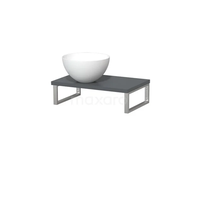 Modulo Pico Basin worktop with basin | 41 cm Dark grey Matte white Solid surface wash basin worktop TMK01-00441