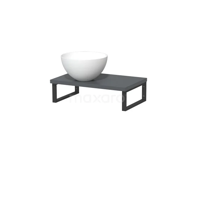 Modulo Pico Basin worktop with basin | 41 cm Dark grey Matte white Solid surface wash basin worktop TMK01-00442