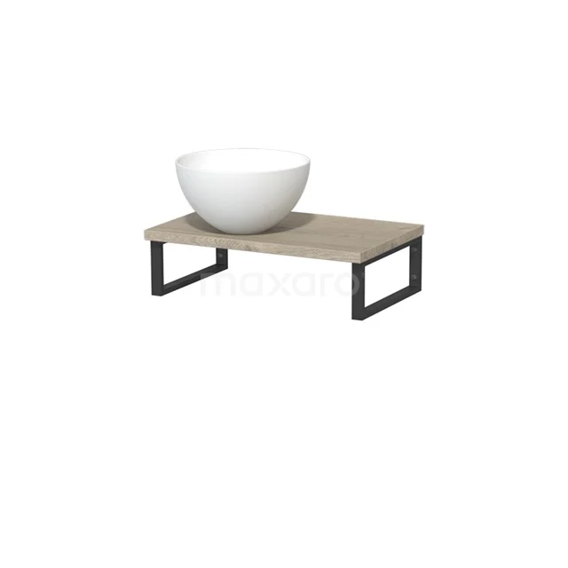 Modulo Pico Basin worktop with basin worktop | 41 cm Light grey oak Matte white Solid surface TMK01-00448