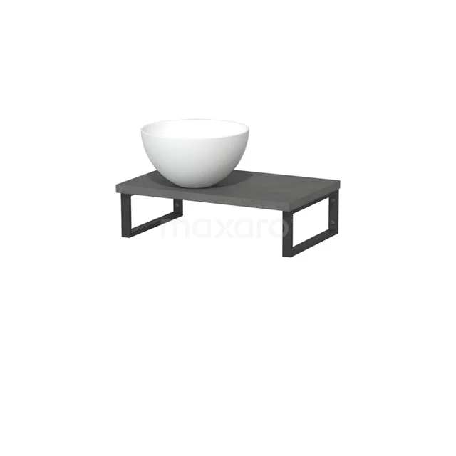 Modulo Pico Basin worktop with countertop wash basin | 41 cm Dark grey concrete Matte white Solid surface TMK01-00456