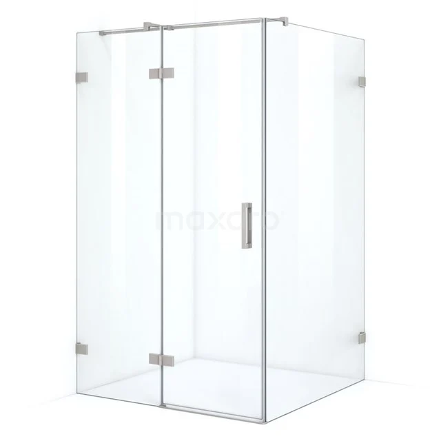 4-piece rectangular glass shower enclosure with silver hinges and Handle, ideal for modern bathrooms.
