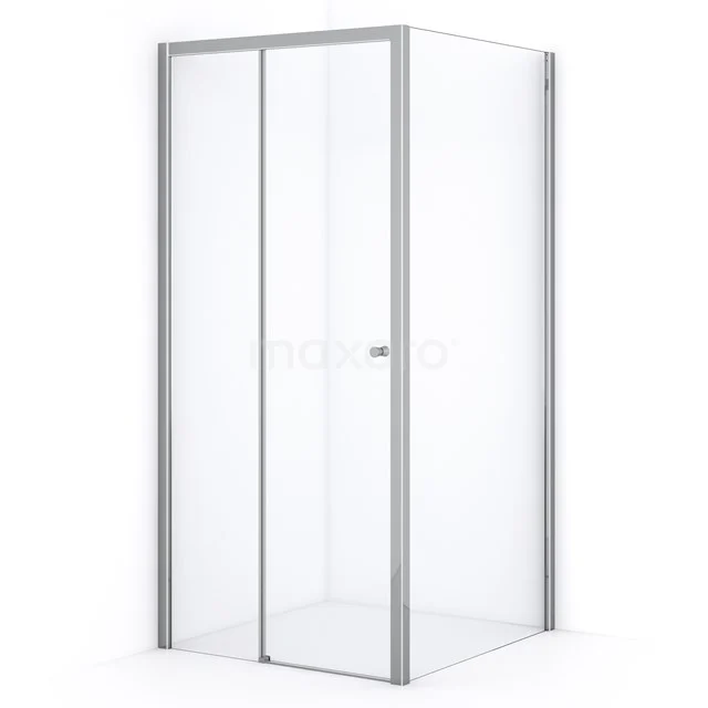 Shower enclosure rectangular, clear glass, aluminium frame, modern bathroom solution, sleek design for luxurious shower experience.