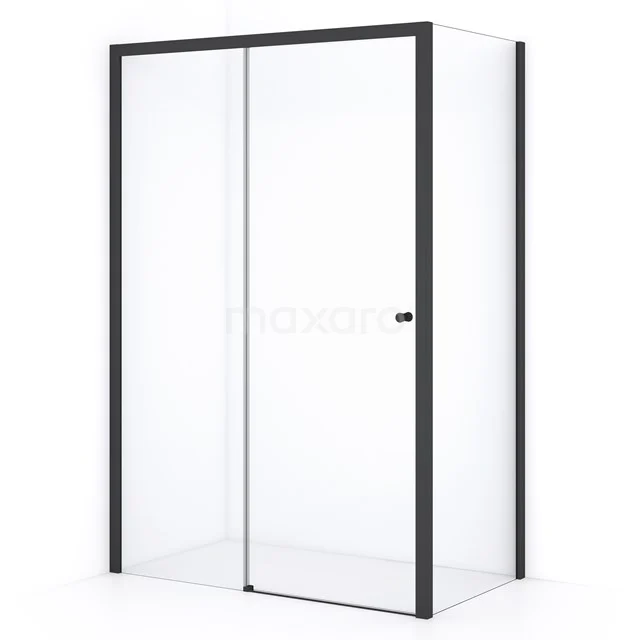 Crystal Comfort Shower enclosure | 130x80 cm Matte black Clear glass Sliding door Rectangle L1020-1308MB