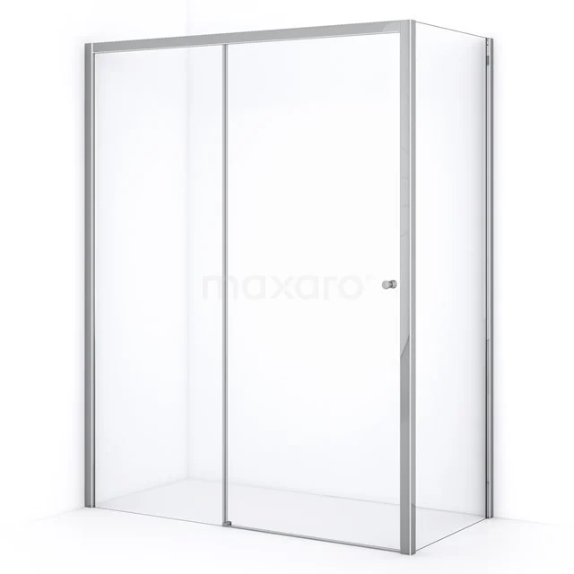 Crystal Comfort Shower enclosure | 150x80 cm Matte black Clear glass Sliding door Rectangle L1020-1508MB