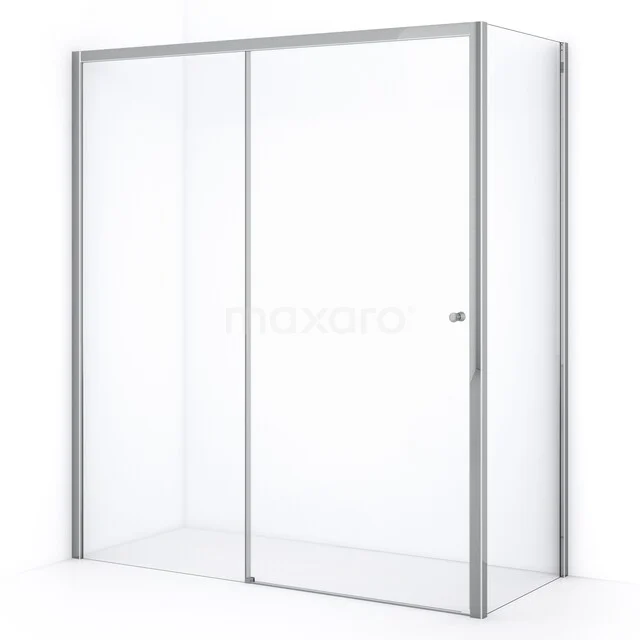 Glasene Duschkabine mit Schiebetür, silberner Rahmen, elegantes Design, ideal für moderne Bäder.