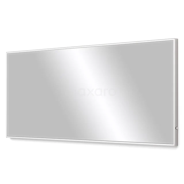 Melo Bathroom mirror with led lighting | 140x60cm M06-1400-40600 Rectangular bathroom mirror with white aluminium edge, modern design, suitable for wall mounting.