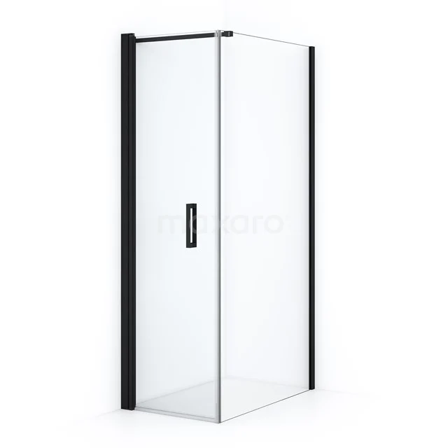 Diamond Shower enclosure | 100x60 cm Matte black Clear glass Pivot door Rectangle CDA10610110MBN