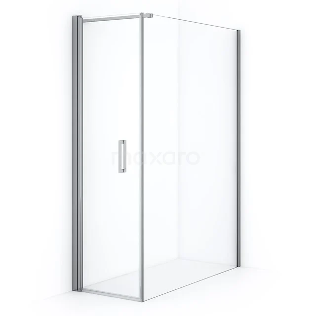 Diamond Shower enclosure | 140x60 cm Chrome Clear glass Pivot door Rectangle CDA10614110CN
