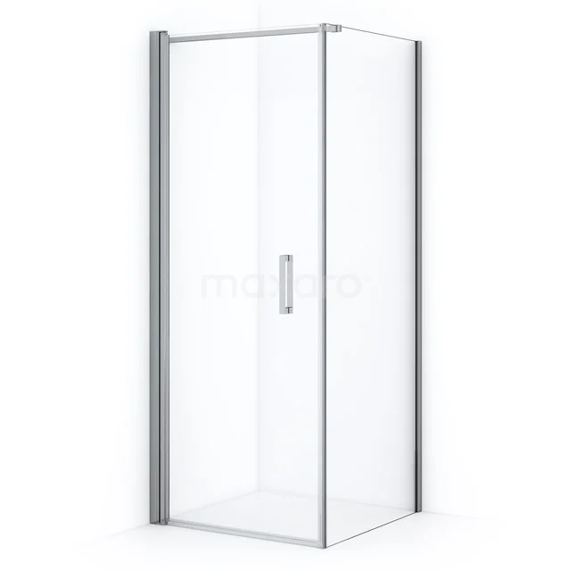 Diamond Shower cabin | 80x80 cm Chrome Clear glass Pivot door Square CDA10808110C Glass shower enclosure with aluminium profiles and pivot door, ideal for a modern bathroom.