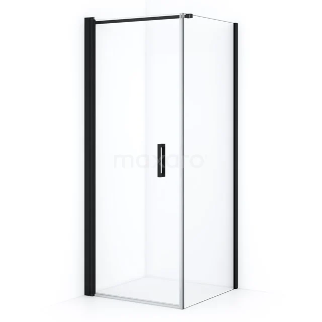 Diamond Duschkabine | 80x70 cm Matt Schwarz Drehtür Rechteck CDA10708110MB Schwarze Eck-Duschkabine mit Glastüren, moderner Stil, ideal für ein luxuriöses Badezimmer-Upgrade.