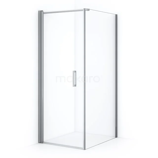 Diamond Shower enclosure | 90x80 cm Chrome Clear glass Pivot door Rectangle CDA10809110CN