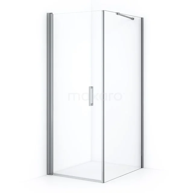 Diamond Douchecabine | 100x80 cm Chroom Helder glas Draaideur Rechthoek CDA10810210CN