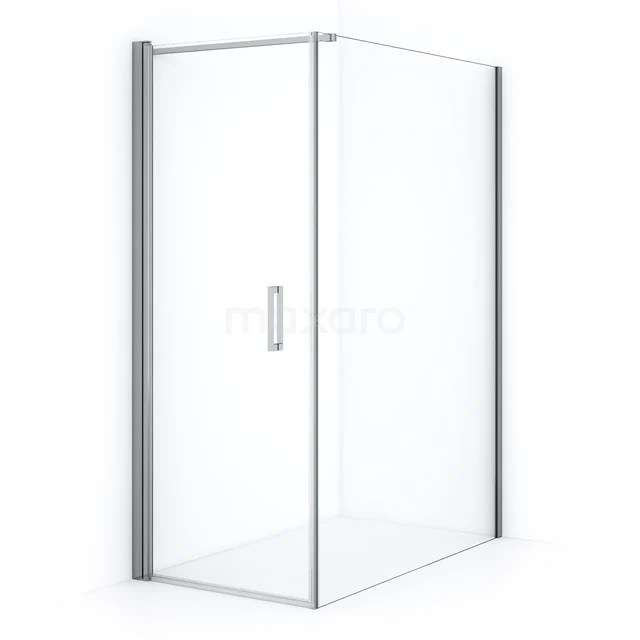 Diamond Shower enclosure | 140x80 cm Chrome Clear glass Pivot door Rectangle CDA10814110CN
