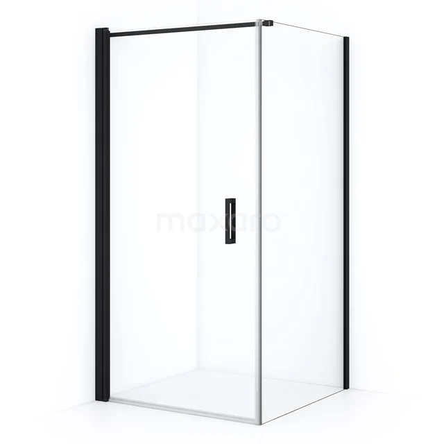 Diamond Shower enclosure | 90x90 cm Matte black Clear glass Pivot door Square CDA10909110MBN