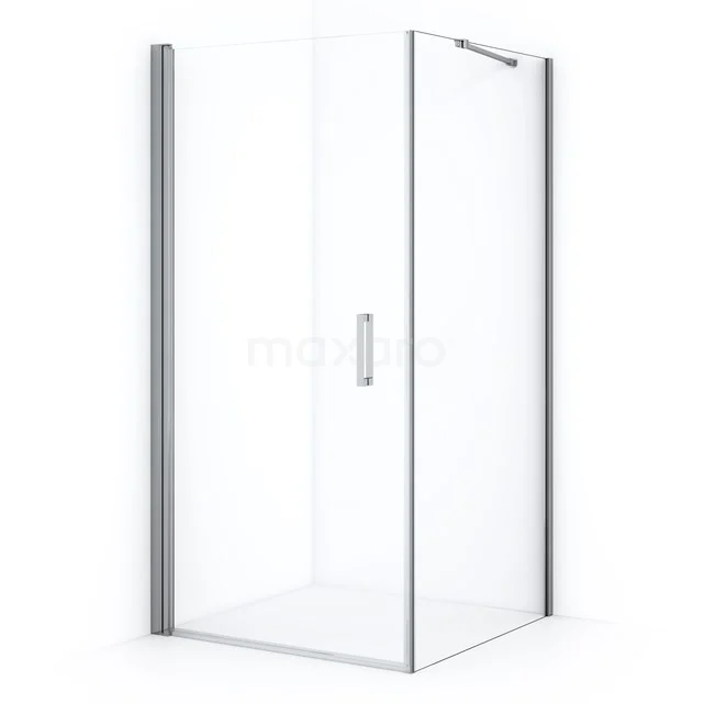 Diamond Duschkabine | 90x90 cm Chrom Drehtür Quadrat CDA10909210C Glas Duschkabine mit Eckeinstieg, silberfarbenem Rahmen, minimalistisches Design; ideal für ein modernes Badezimmer.