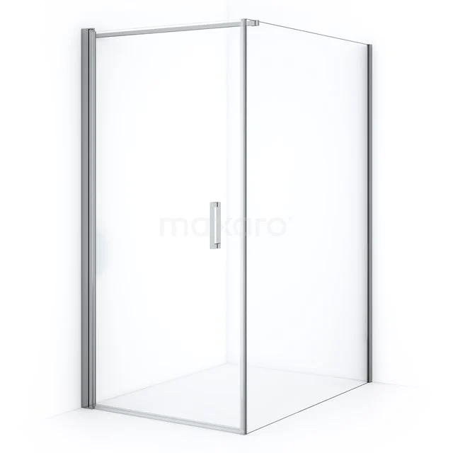 Diamond Shower enclosure | 140x90 cm Chrome Clear glass Pivot door Rectangle CDA10914110CN