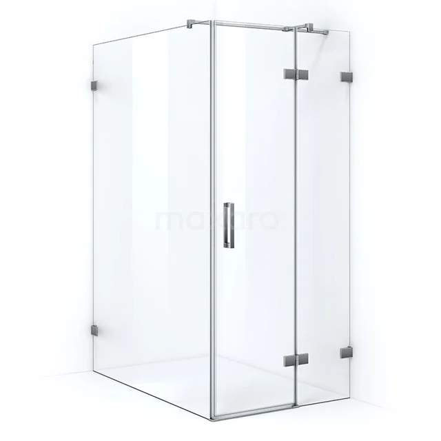 Glas Duschkabine mit chromatischen Scharnieren, minimalistisches Design, perfekt für ein modernes Badezimmer.