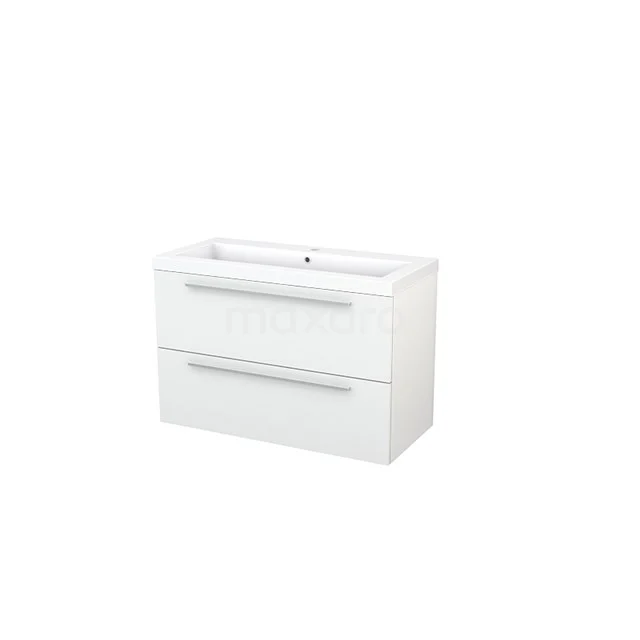 White Bathroom unit with 2 drawers, modern design, smooth finish, ideal for stylish bathroom storage.