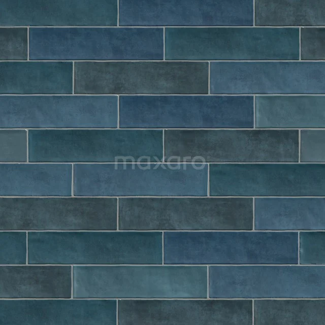 Colora Wandfliese | 6,2x25 cm Uni Blau Glänzend 401-060106 Dunkelblaue rechteckige Badezimmerfliese mit glänzender Oberfläche, geeignet für moderne Wandverkleidungen.