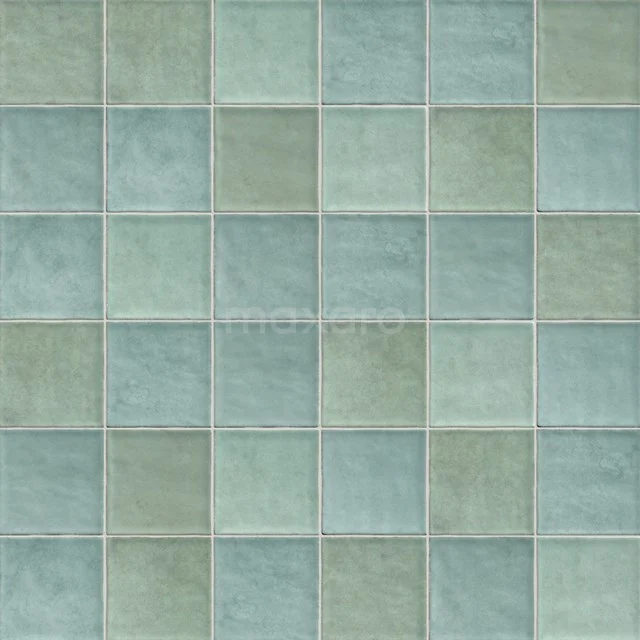 Fliesenmuster, Wandfliese, Colora Meeresgrün 401-0604TS Grün-blaue quadratische Keramikfliesen mit matter Oberfläche, perfekt als Badezimmerwandbekleidung.