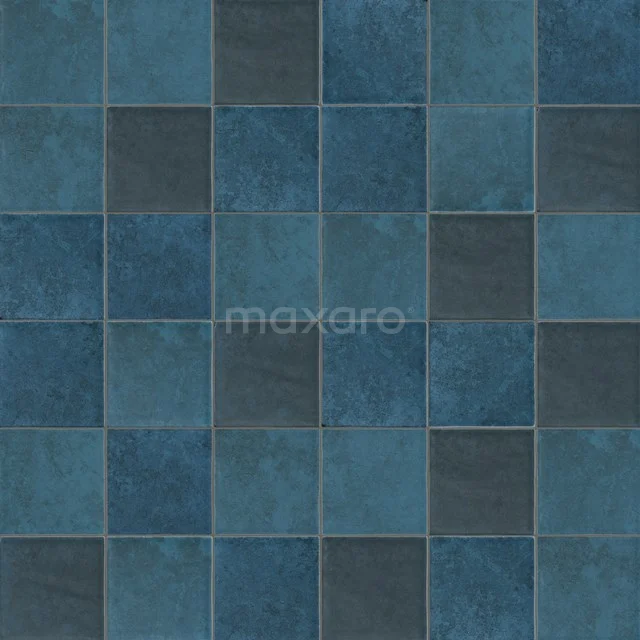 Colora Wall tile | 10x10 cm Uni Blue Glossy 401-060206 Dark blue square bathroom tiles, ceramic, matt finish, suitable for wall and floor, modern and timeless style.
