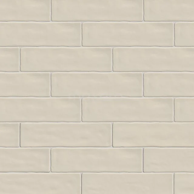 Beige ceramic bathroom tile with brick pattern, matte finish and durable materials.