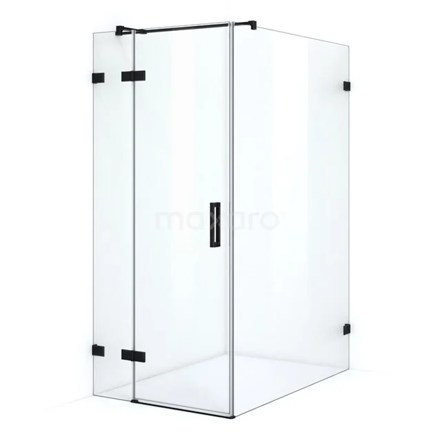 Quartz Duschkabine | 130x90 cm Matt Schwarz Drehtür Rechteck CQB1363310M Duschkabine Klarglas, Schwarz Rahmen, Eckeinstieg, rechteckiges Design. Perfekt für eine moderne Badezimmer Einrichtung.