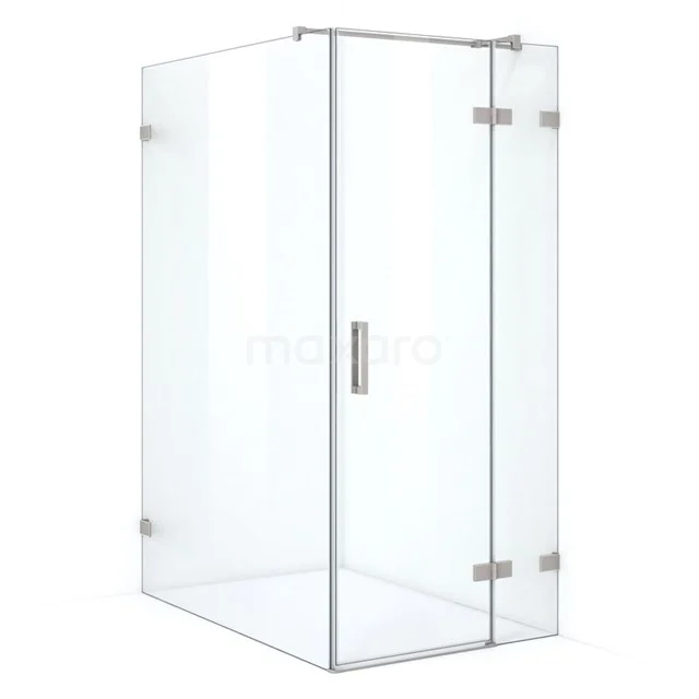 Glas Duschkabine mit minimalistischem Design, Klarglas und metallischen Scharnieren, ideal für moderne Bäder.