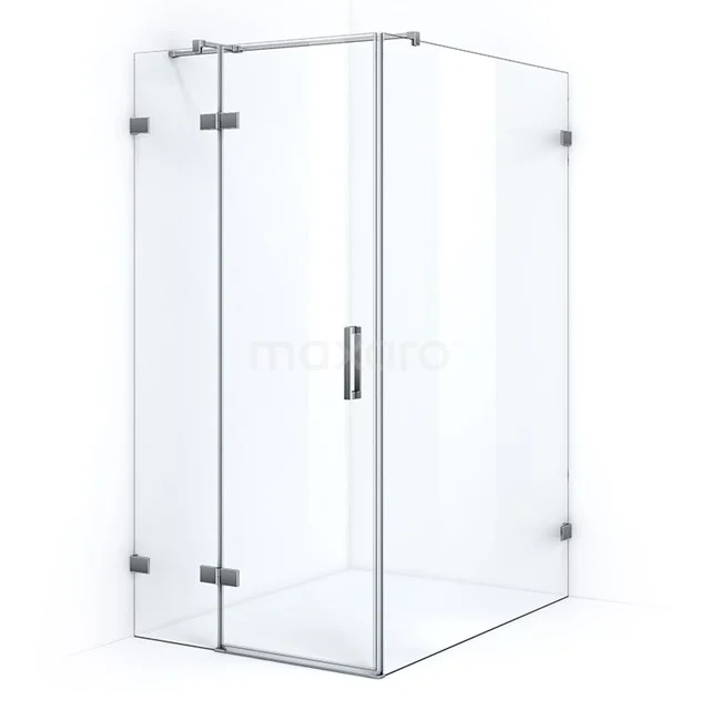 Quartz Shower enclosure | 130x90 cm Chrome Clear glass Pivot door Rectangle CQB1363310C Modern rectangular glass shower enclosure with stainless steel hinges, ideal for luxury bathroom fittings.