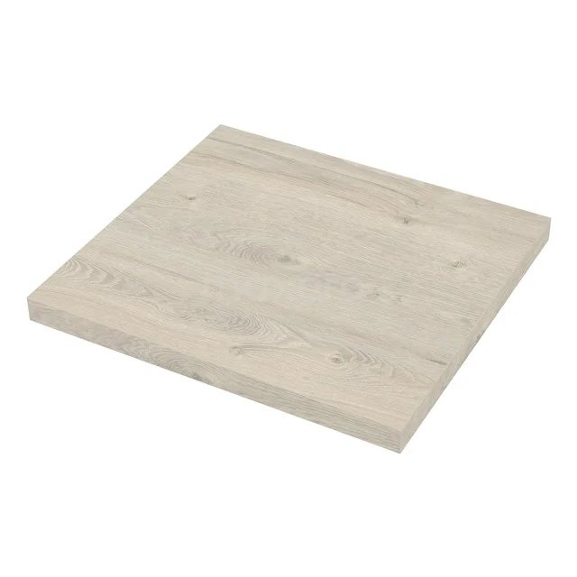 Modulo Slim Waschtischplatte, 50 cm, hellgraue Eiche T09-0500-33300 Licht Eiche Platte, quadratisches Design, perfekt als Badezimmeraccessoire; hergestellt aus nachhaltigem Holz in naturgetreuer Ausführung.