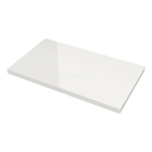 Modulo Plato Badkamermeubel voor waskom | 80 cm Lichtgrijs eiken Greeploos front Hoogglans wit blad 2 lades onder elkaar BMK17-03229 Glanzende witte wastafelblad van keramiek, rechthoekig design, duurzaam en stijlvol voor moderne badkamers.