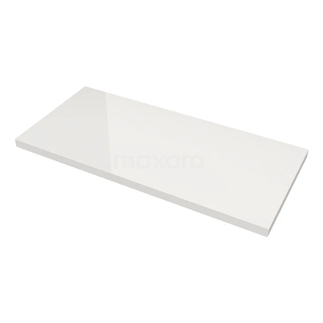 Modulo Slim Waschtischplatte, 100 cm, Hochglanz Weiß T09-1000-30400 Weiß glänzende Waschtischplatte aus Keramik, rechteckiges Design, ideal für moderne Badezimmergestaltung.