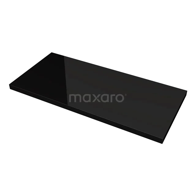 Schwarze Glaswaschtischplatte, rechteckig und elegantes Design, ideal für moderne Bäder.