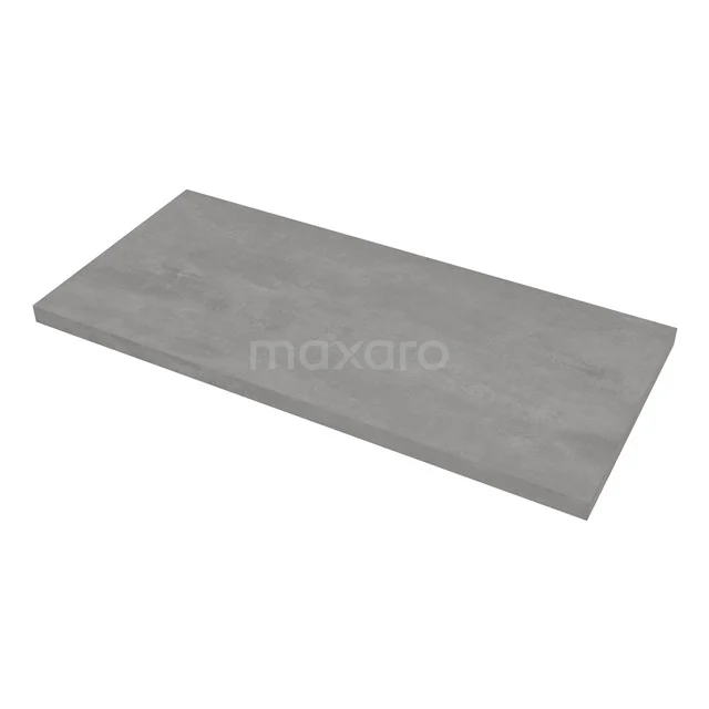 Modulo Plato Badkamermeubel voor waskom | 100 cm Lichtgrijs eiken Greeploos front Lichtgrijs beton blad 2 lades onder elkaar BMK17-03258 Grijze wastafelplank van betonlook, rechthoekig design, ideale aanvulling voor moderne badkamers.