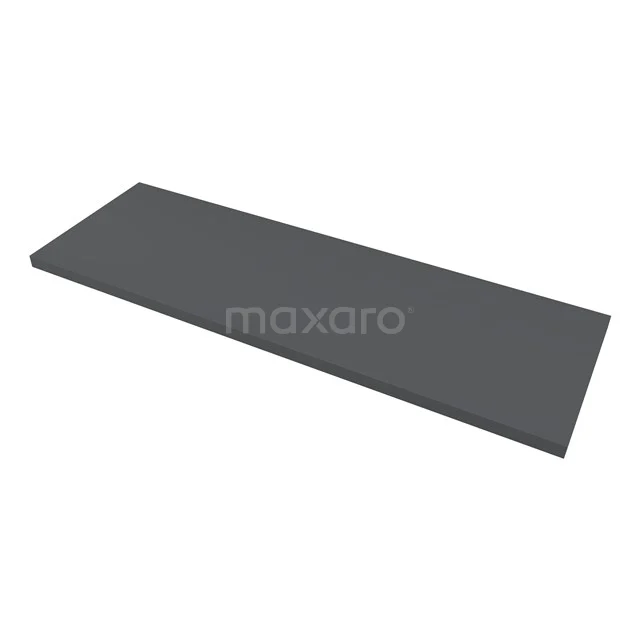 Dark grey rectangular composite bathroom shelf, modern design, suitable as a stylish addition to any bathroom.