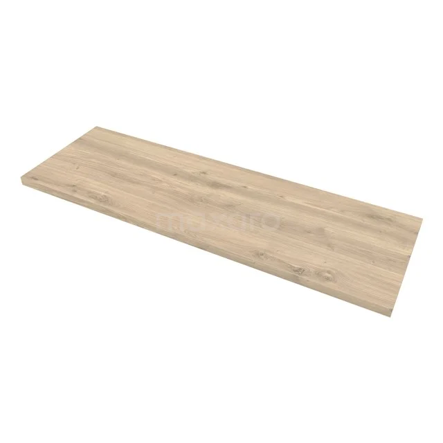 Modulo Waschtischplatte, 140 cm, Eiche hellbraun T06-1400-33400 Holz Badezimmerplatte in Eichenlook, rechteckiges Design; ideal als stilvolle Waschtischplatte oder Ablageplatte.