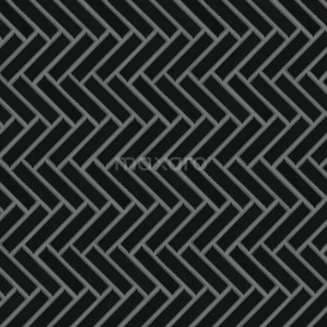Mosaic tile Mena Black 27.7x28.3cm Mosaic Black 306-110101 Black mosaic tile, herringbone pattern, ideal as a stylish bathroom wall, durable ceramic with modern design.