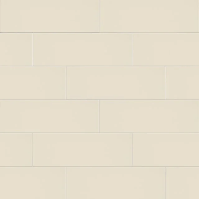 Mono Wall tile | 10x30cm Uni Beige Glossy 501-080101 Cream-coloured rectangular bathroom tile, matt ceramic finish, ideal for a modern and serene bathroom style.