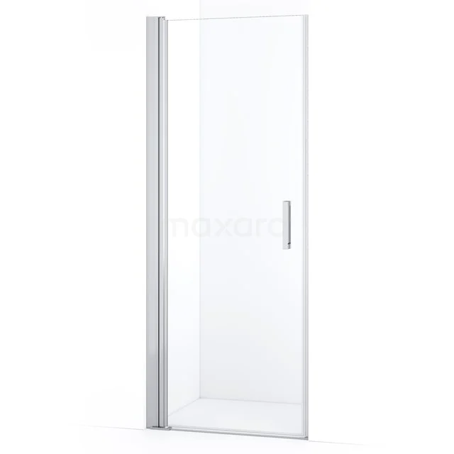 Diamond Shower door | 70 cm Chrome Clear glass Pivot door DDA107110C Clear glass shower door with silver aluminium frame and Handle, ideal for modern bathroom design.