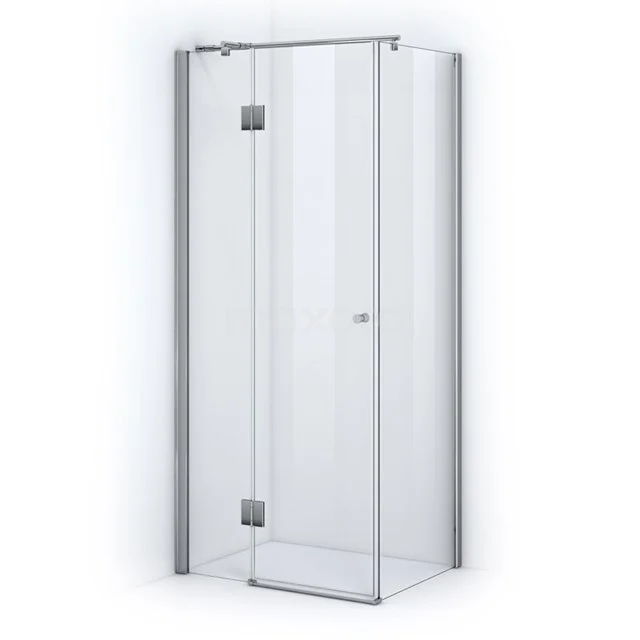 Zircon Allure Duschkabine | 80x60 cm Chrom Drehtür Rechteck CZB3506300 Glas Duschkabine mit Eckeinstieg, transparente Paneele und metallene Scharniere, ideal für ein modernes Badezimmer.