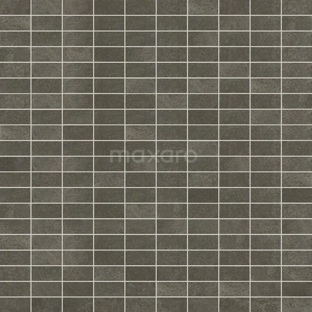 Dunkelgrüne keramische Mosaikfliesen mit einer matten Oberfläche, perfekt als stilvolle Wandverkleidung für das Badezimmer.