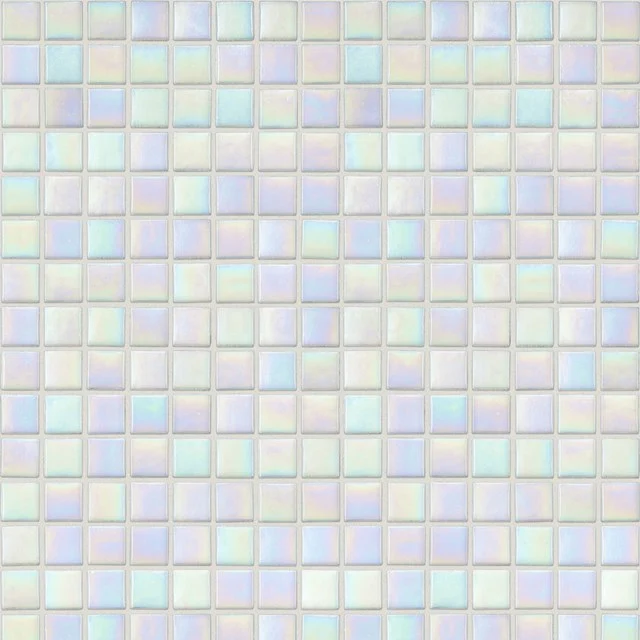 Fliesenmuster, Mosaik, Wave Pearl 306-0206TS Glas-Mosaikfliesen mit irisierender Oberfläche, perfekt für eine stilvolle Badezimmerwand oder Dusche.