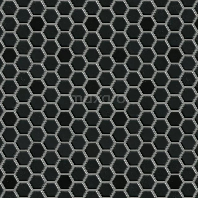 Fliesenmuster, Mosaikfliese, Wave Mix Schwarz 306-0801TS Schwarze hexagonale Badezimmerfliesen, matt Keramik, moderner Mosaikstil für Wand oder Boden.