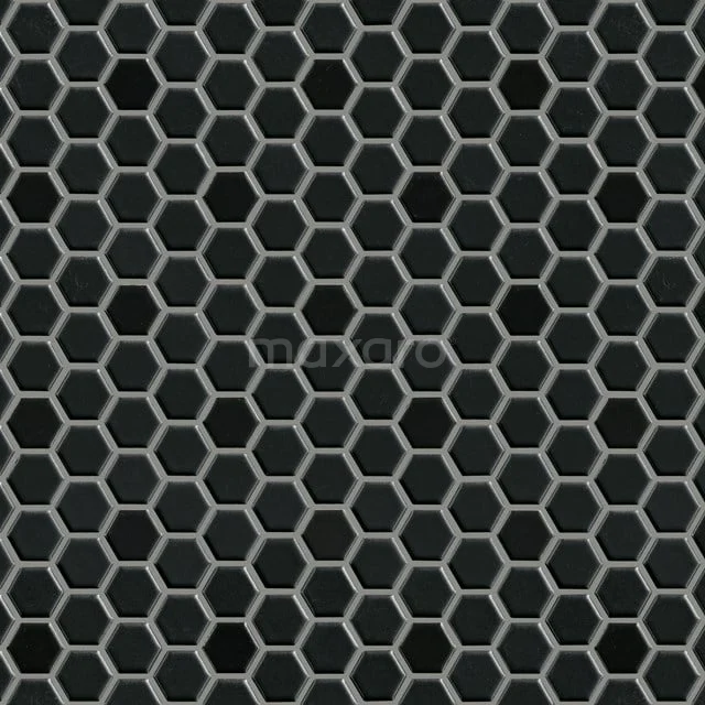 Schwarze hexagonale Badezimmerfliesen, matt Keramik, moderner Mosaikstil für Wand oder Boden.