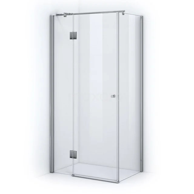 Zircon Allure Duschkabine | 100x70 cm Chrom Drehtür Rechteck CZB4607300 Glas Duschkabine mit silberfarbenen Profilen, elegantes Design, ideal für moderne Bäder.