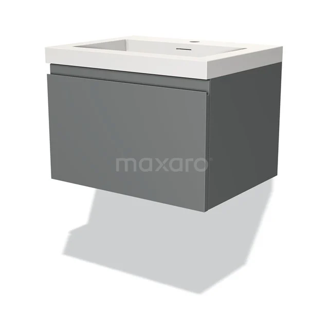 Modulo Vanity units with basin | 60 cm Mid grey Handle-less front Solid surface 1 drawer BMW11-03014
