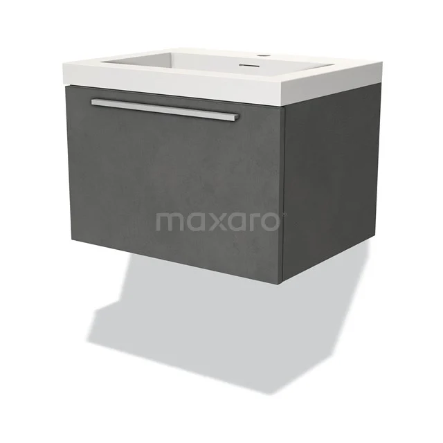 Modulo Vanity units with basin | 60 cm Dark grey concrete Flat front Solid surface 1 drawer BMW11-03040