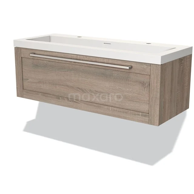 Wooden vanity units with basin, white drawers, modern design, wall-mounted, practical for storage space in the bathroom.