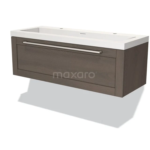 Hölzernes Badezimmermöbel mit Schublade, Wandmontage und weißem Waschbecken, modernes Design ideal für stilvolle Badezimmergestaltung.